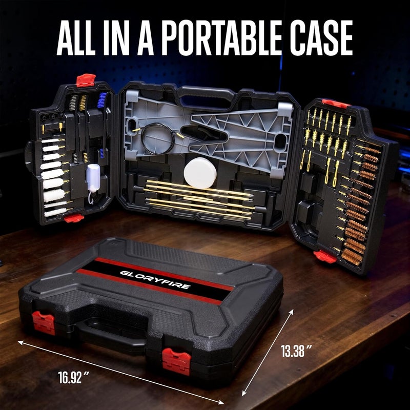 GLORYFIRE Elite Gun Cleaning Kit Universal Gun Cleaner for Shotgun, Pistol with Plastic Gun Holder, Reinforced and Lengthened Rods and Steel Wire, Gifts for Men, Dad, Husband - Image 3